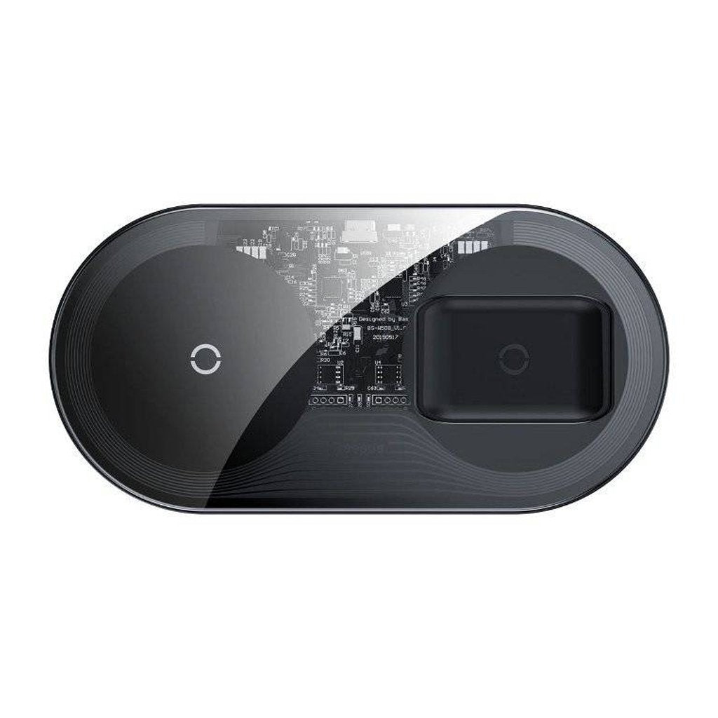 Baseus Simple 2in1 Wireless Charger Pro Edition For Phones+Pod — Transparent