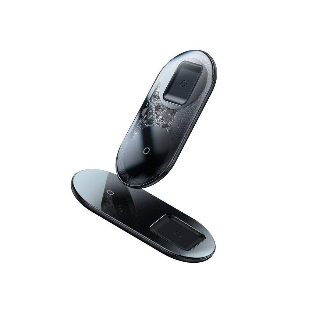 Baseus Simple 2in1 Wireless Charger Pro Edition For Phones+Pod — Transparent