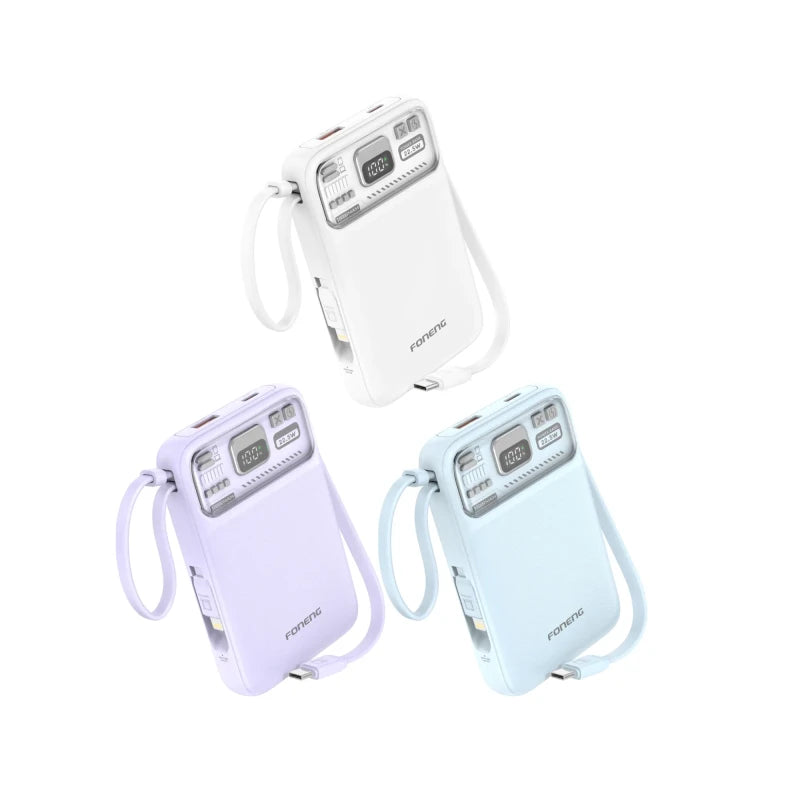 Foneng PX112 22.5W Magnetic With Dual Cables Wireless Power Bank - 10000mAh